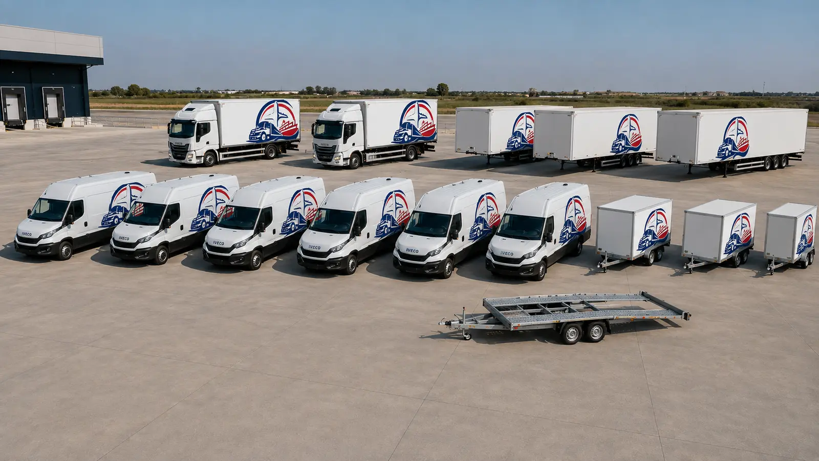Flotte de camions, fourgons et remorques d’EuroMonde Moving